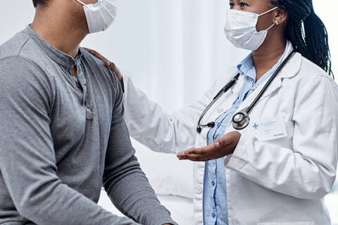Doctor having a consultation with Asbestos patient in Canada